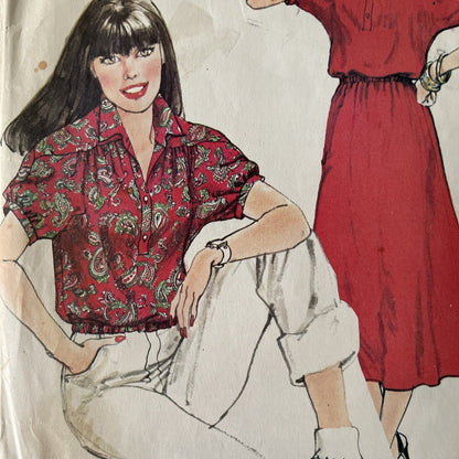 McCalls 6354 Womens Size 14 Dress Blouse Shirt Top *