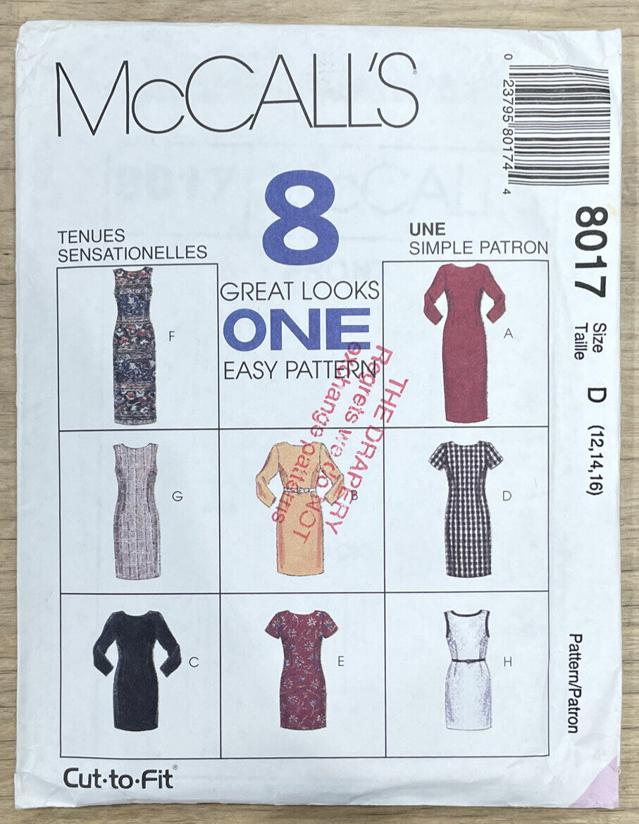 McCalls 8017 Womens Size 12-16 Dress *