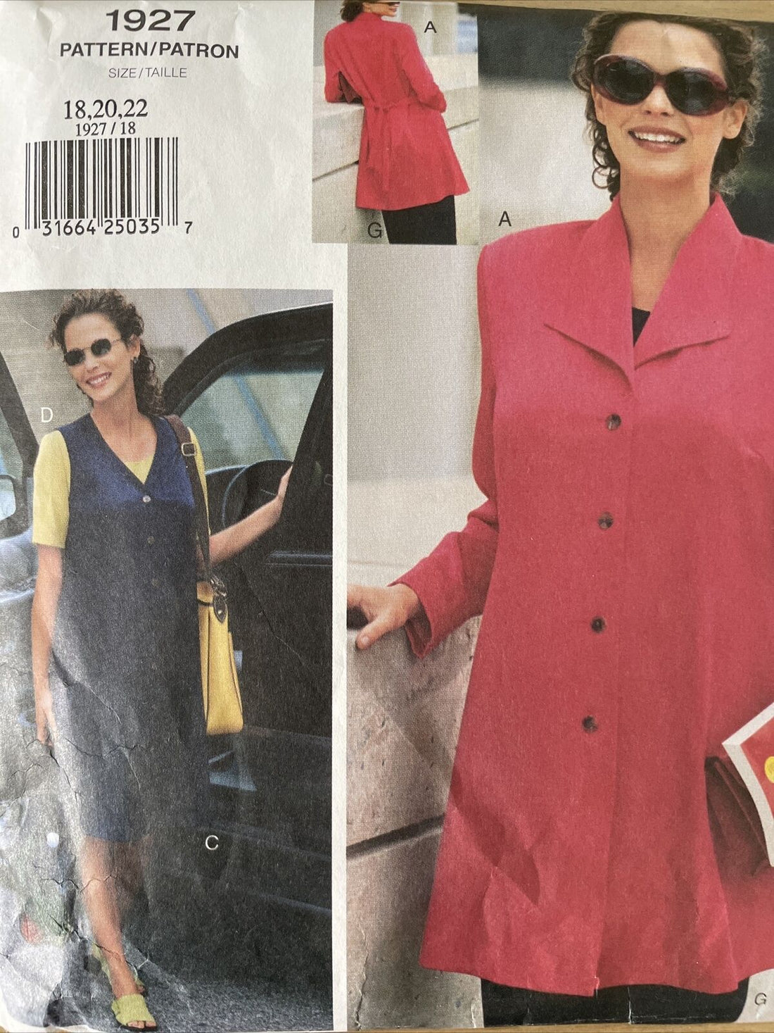 Vogue 1927 Size 18 Petite Maternity Jacket Dress Tunic