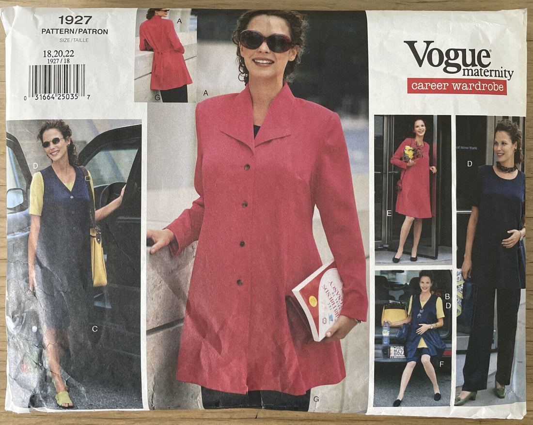 Vogue 1927 Size 18 Petite Maternity Jacket Dress Tunic
