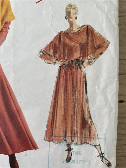 Vogue 1985 Womens Size 12 Jacket Top Skirt