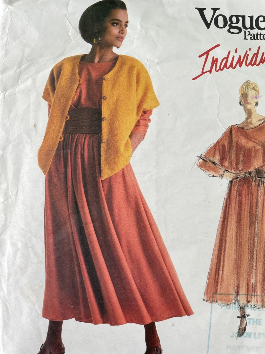 Vogue 1985 Womens Size 12 Jacket Top Skirt