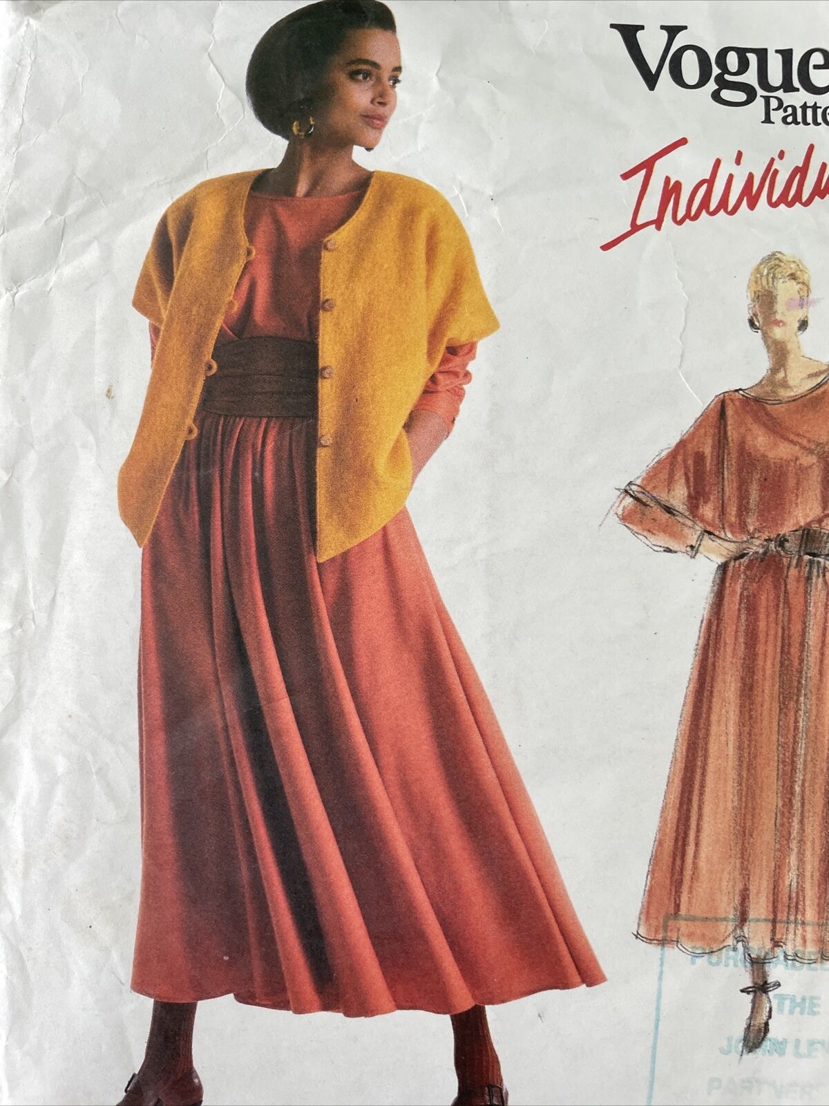 Vogue 1985 Womens Size 12 Jacket Top Skirt