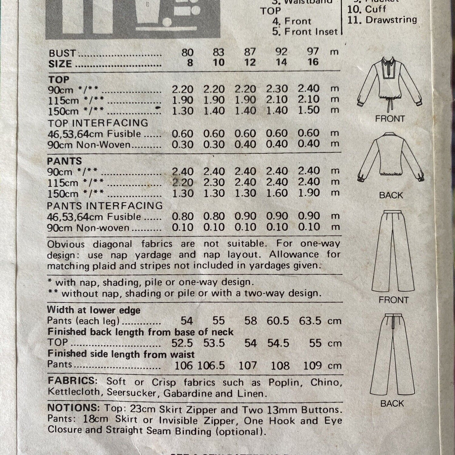 Butterick See &amp; Sew 6002 Womens Size 14 Top Trousers *