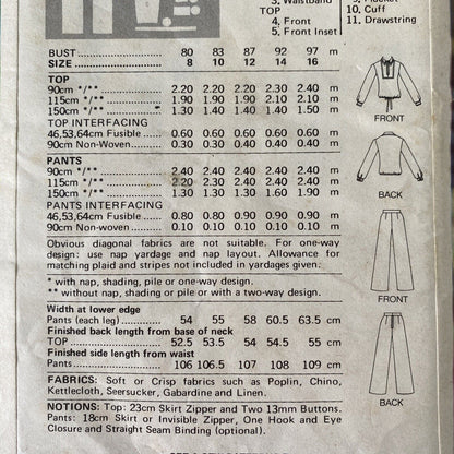 Butterick See &amp; Sew 6002 Womens Size 14 Top Trousers *