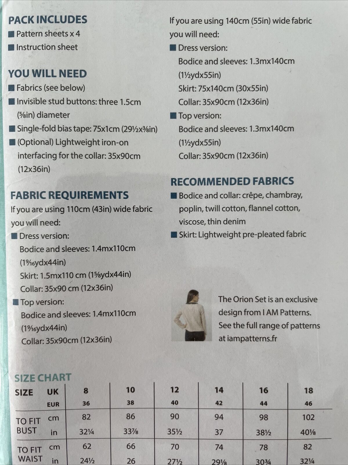 Simply Sewing The Orion Set Womens Size 8-18 Top Dress FF