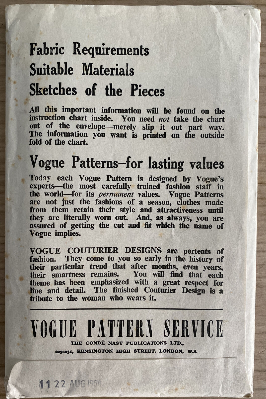 Vogue 6576 Womens Waist 26” Skirt