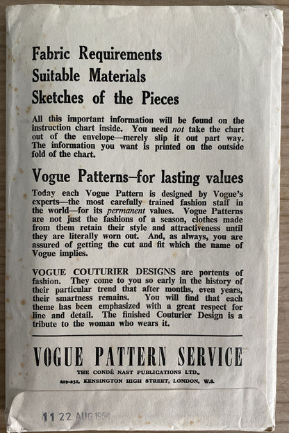 Vogue 6576 Womens Waist 26” Skirt