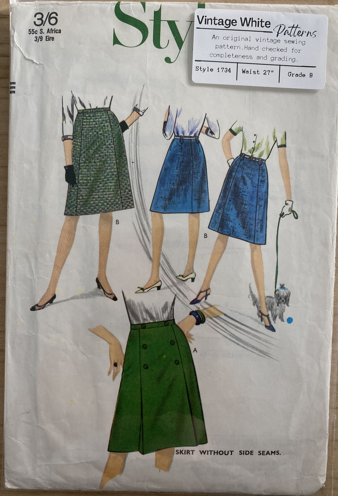 Style 1734 Womens Waist 27” Skirt