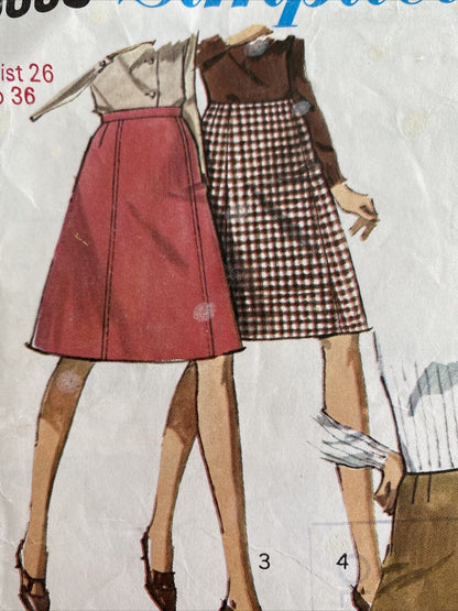 Simplicity 6695 Womens Waist 26” Skirt *