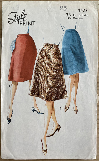 Style 1422 Womens Waist 25” Skirt