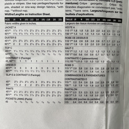 Vogue 2148 Womens Size 12-16 Dress Jacket Top Trousers