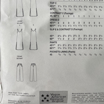 Vogue 2148 Womens Size 12-16 Dress Jacket Top Trousers