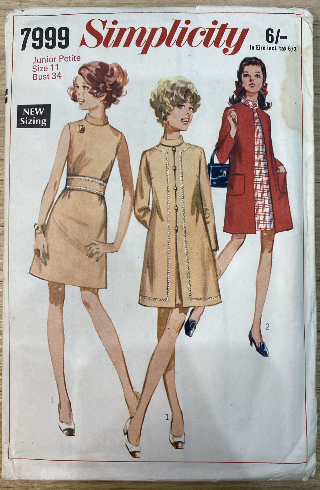 Simplicity 7999 Size 11 Petite Coat Dress *
