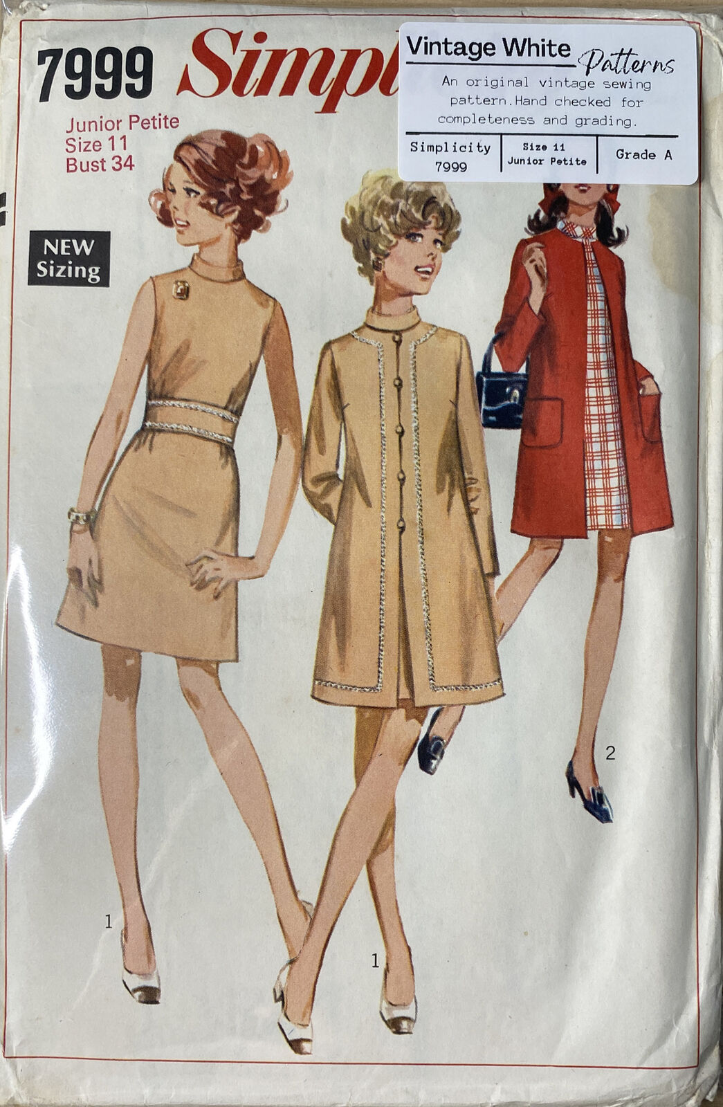 Simplicity 7999 Size 11 Petite Coat Dress *