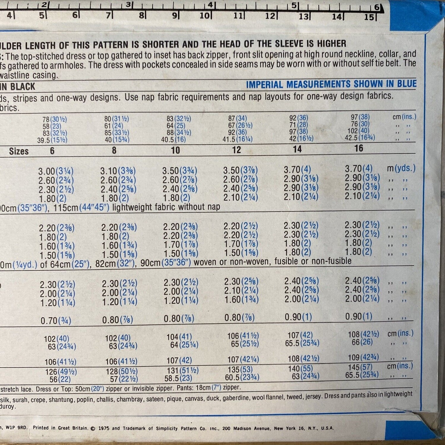 Simplicity 7049 Womens Size 14 Dress Top Trousers *