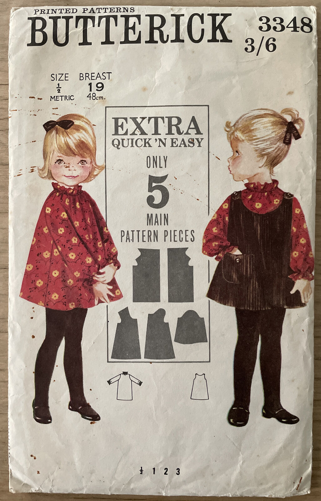 Butterick 3348 Baby Toddler Size 1/2 Dress *