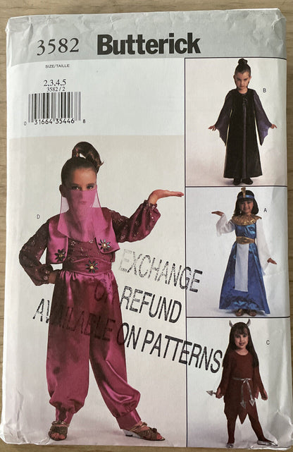 Butterick 3582 Child Size 2-5 Fancy Dress Costume *