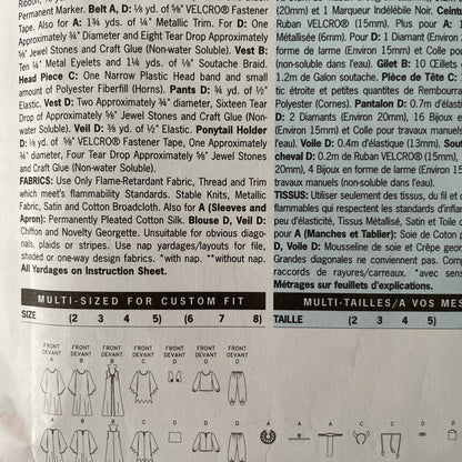 Butterick 3582 Child Size 2-5 Fancy Dress Costume *