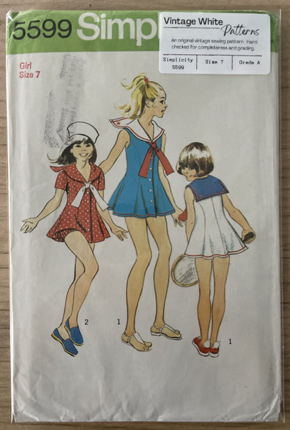 Simplicity 5599 Child Size 7 Dress FF *