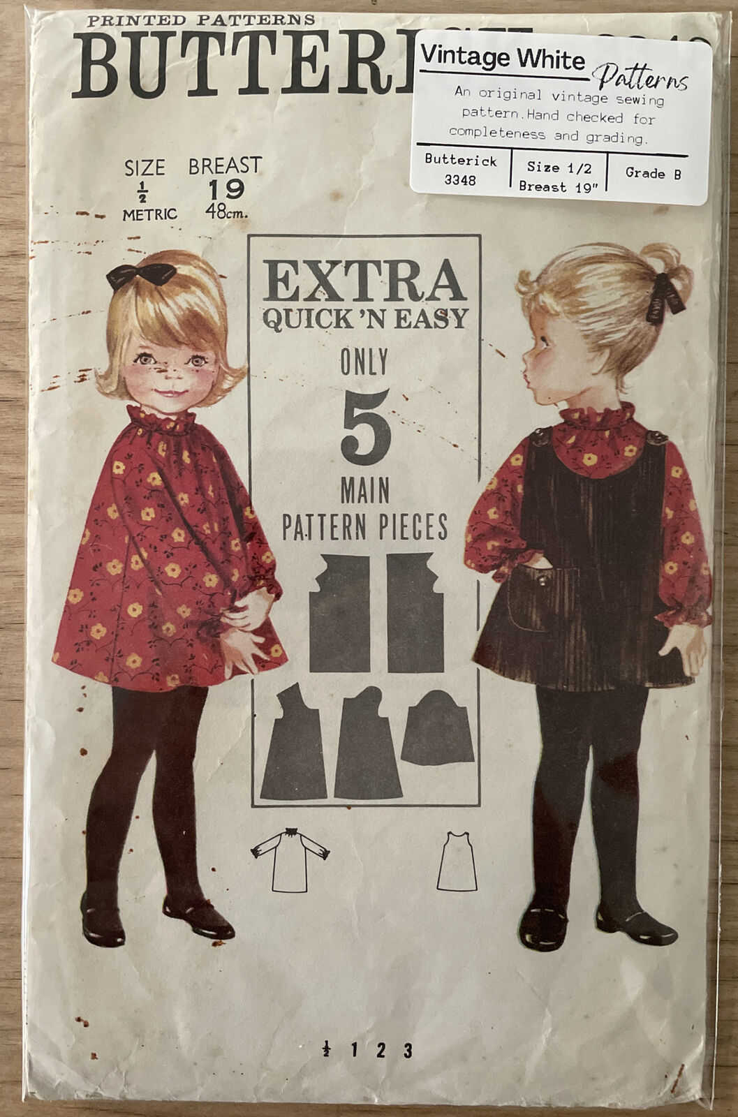 Butterick 3348 Baby Toddler Size 1/2 Dress *