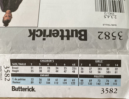 Butterick 3582 Child Size 2-5 Fancy Dress Costume *