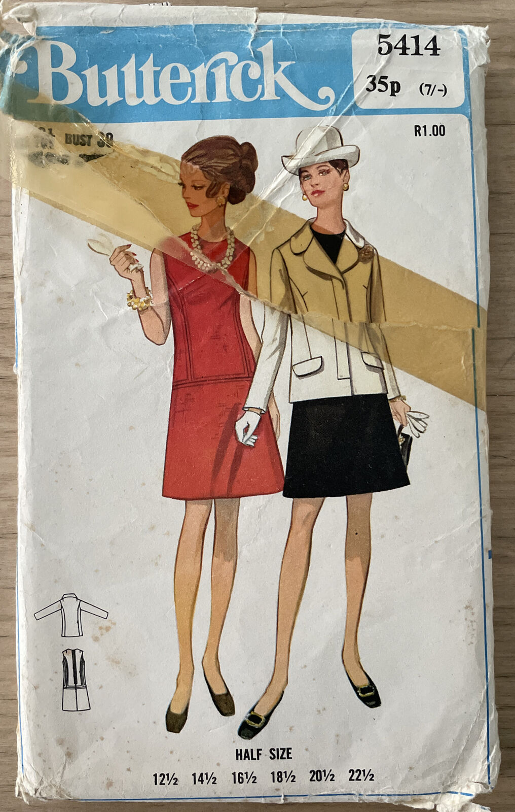 Butterick 5414 Womens Size 16 1/2 Dress Jacket *