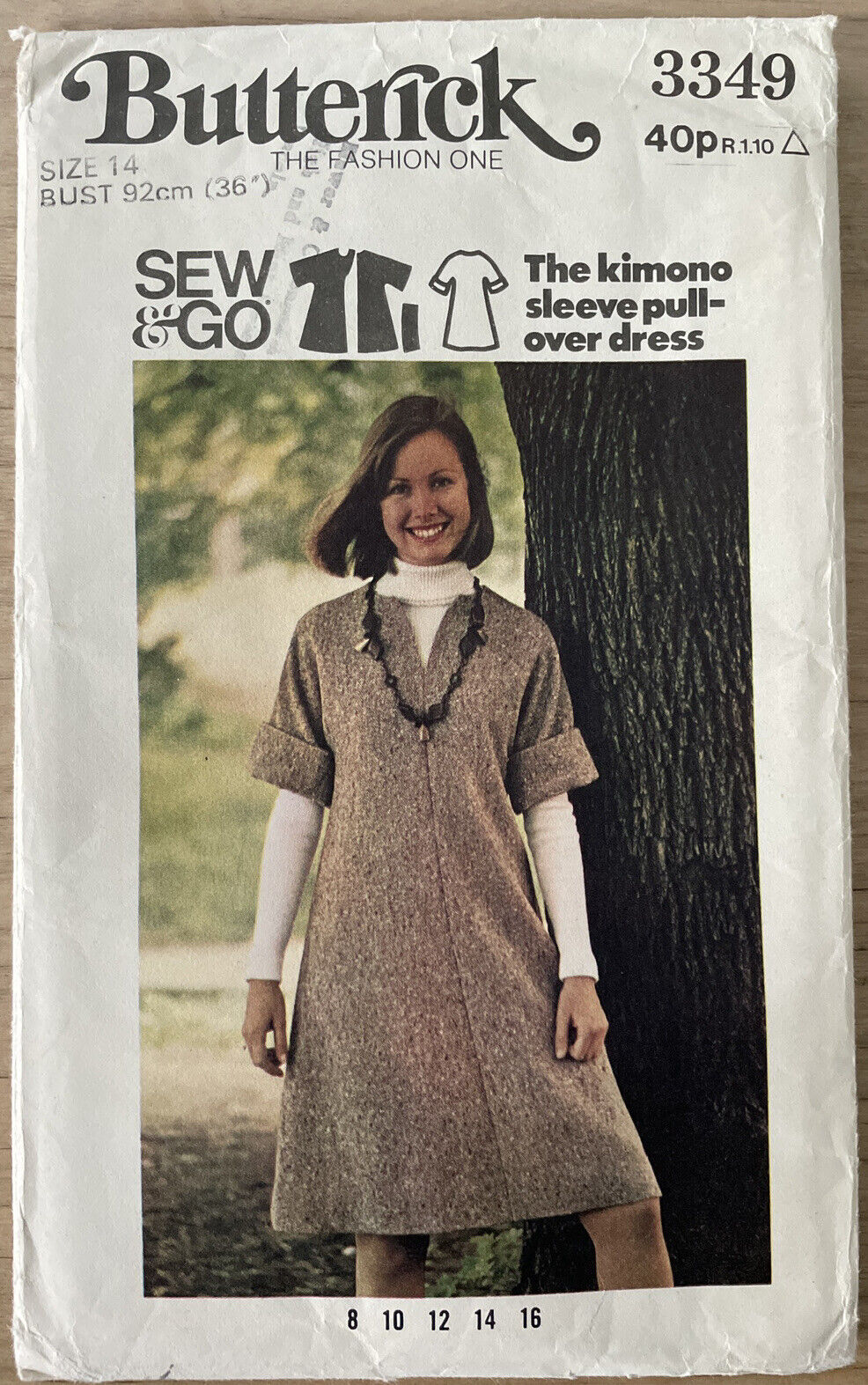 Butterick 3349 Womens Size 14 Dress Kimono FF *