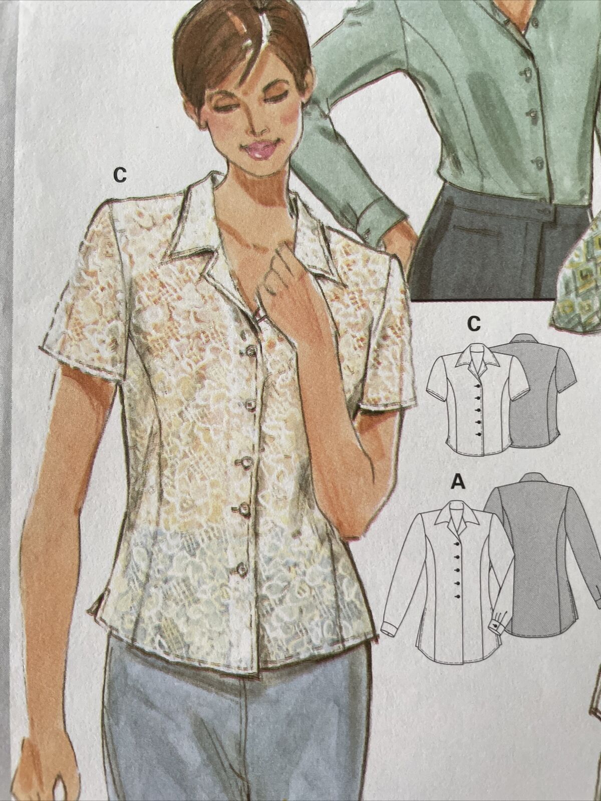 Burda 3087 Womens Size 8-18 Blouse Shirt Top FF *