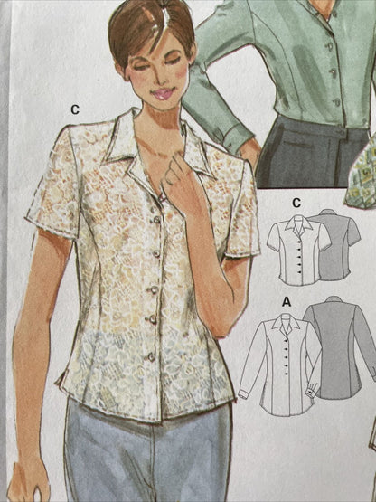 Burda 3087 Womens Size 8-18 Blouse Shirt Top FF *