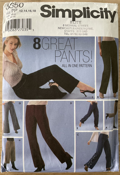 Simplicity 5350 Womens Size 12-18 Trousers FF