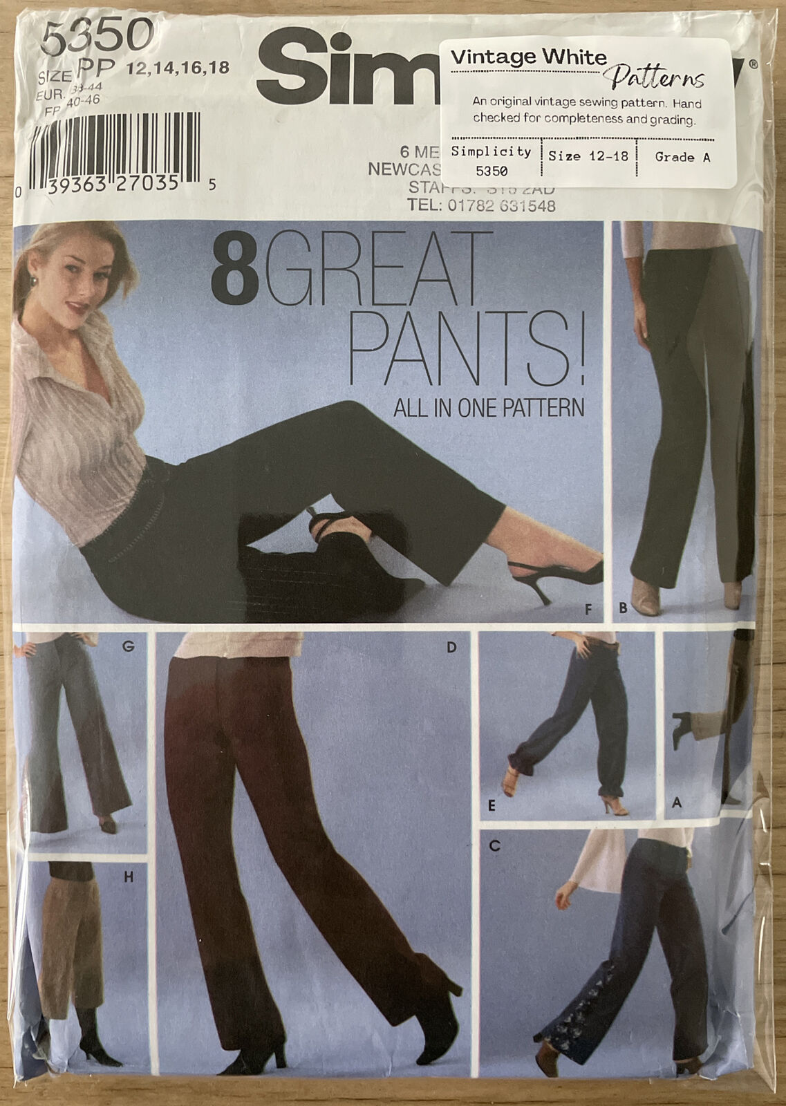 Simplicity 5350 Womens Size 12-18 Trousers FF