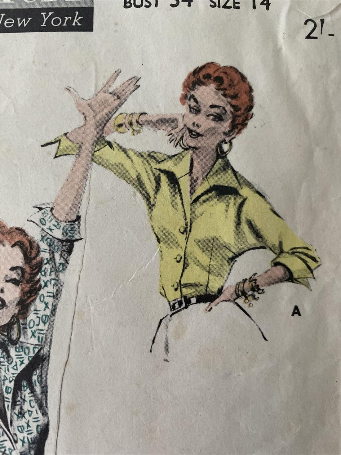 Butterick 7731 Womens Size 14 Bust 34” Shirt Dior YSL FF *