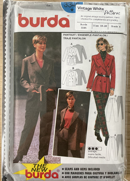 Burda 3346 Womens Size 10-20 Jacket Trousers FF *