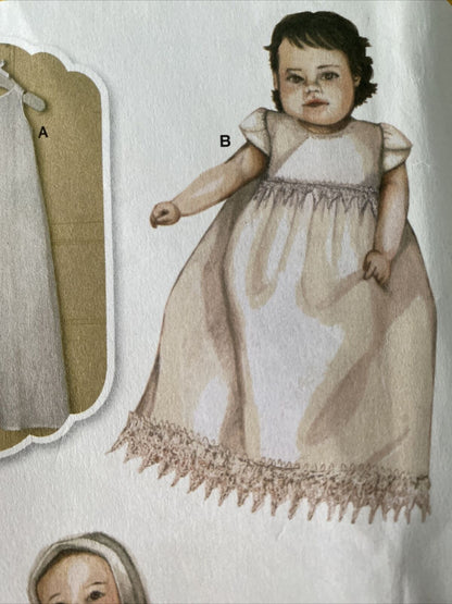 Simplicity 8024 Baby Size XXS-M Christening Gown UNCUT