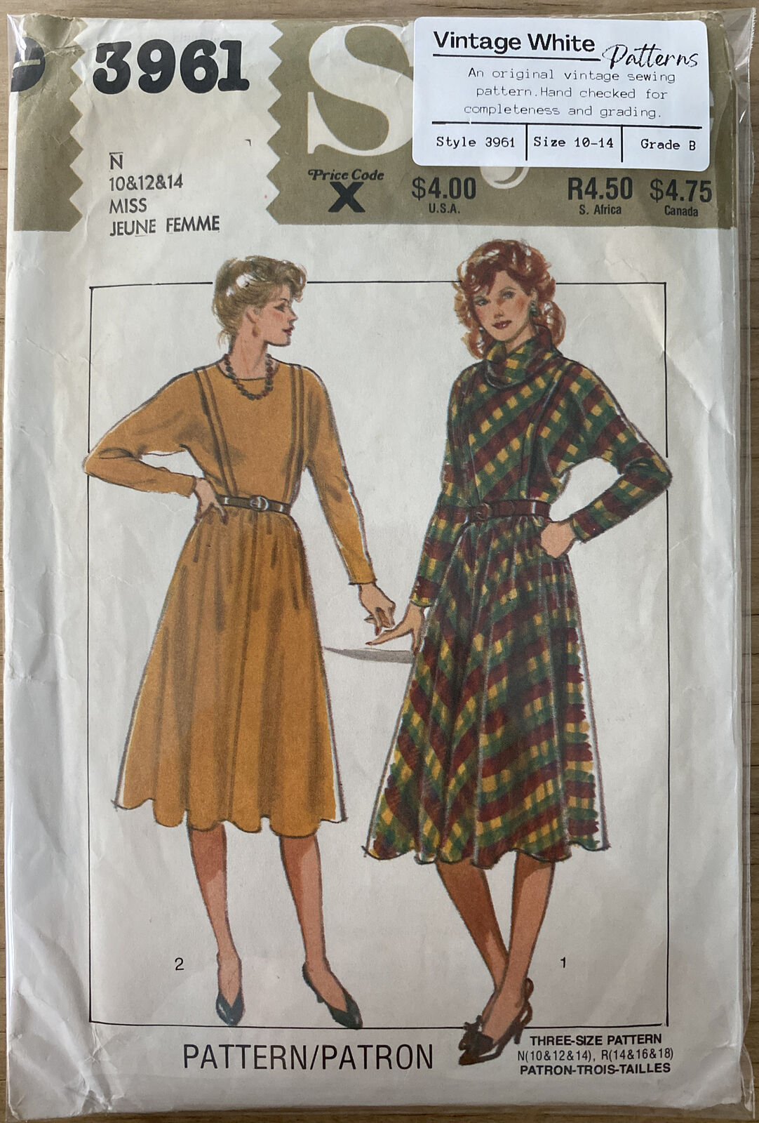 Style 3961 Womens Size 10-14 Dress