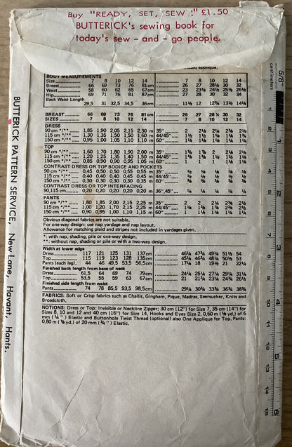 Butterick 3214 Child Size 12 Dress Top Trousers *