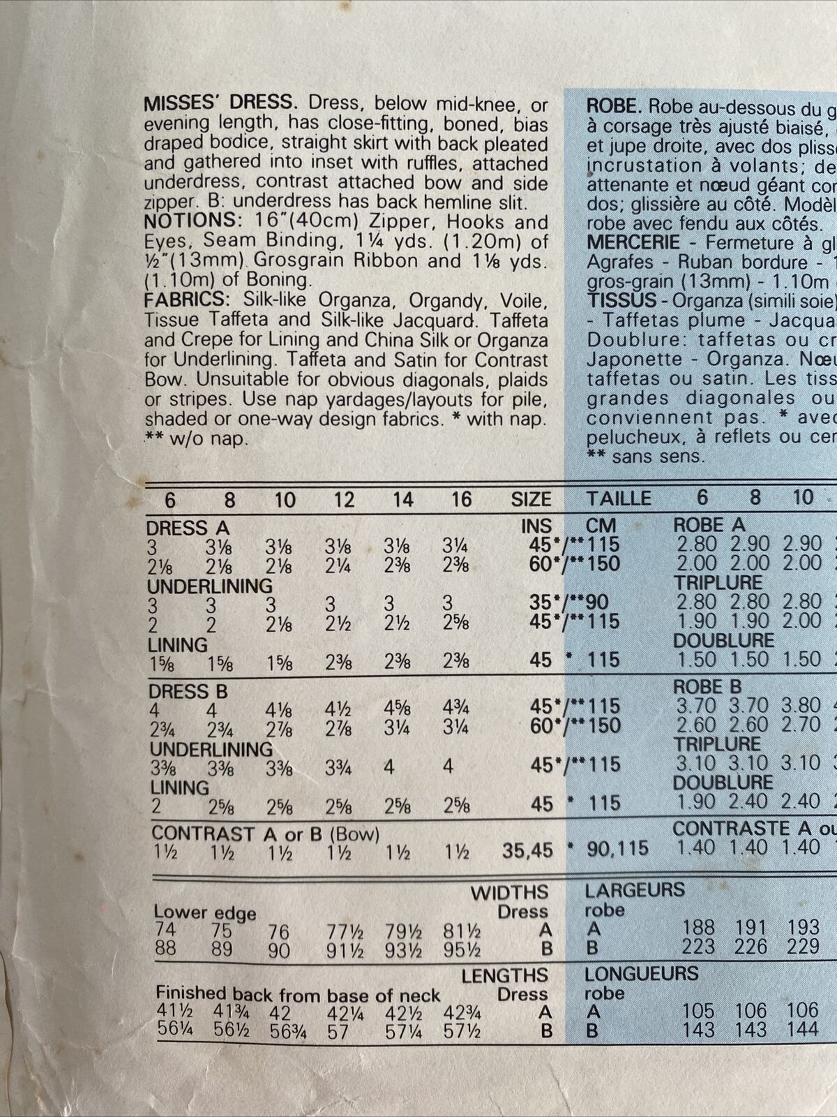 Vogue 1554 Womens Size 12 Evening Dress