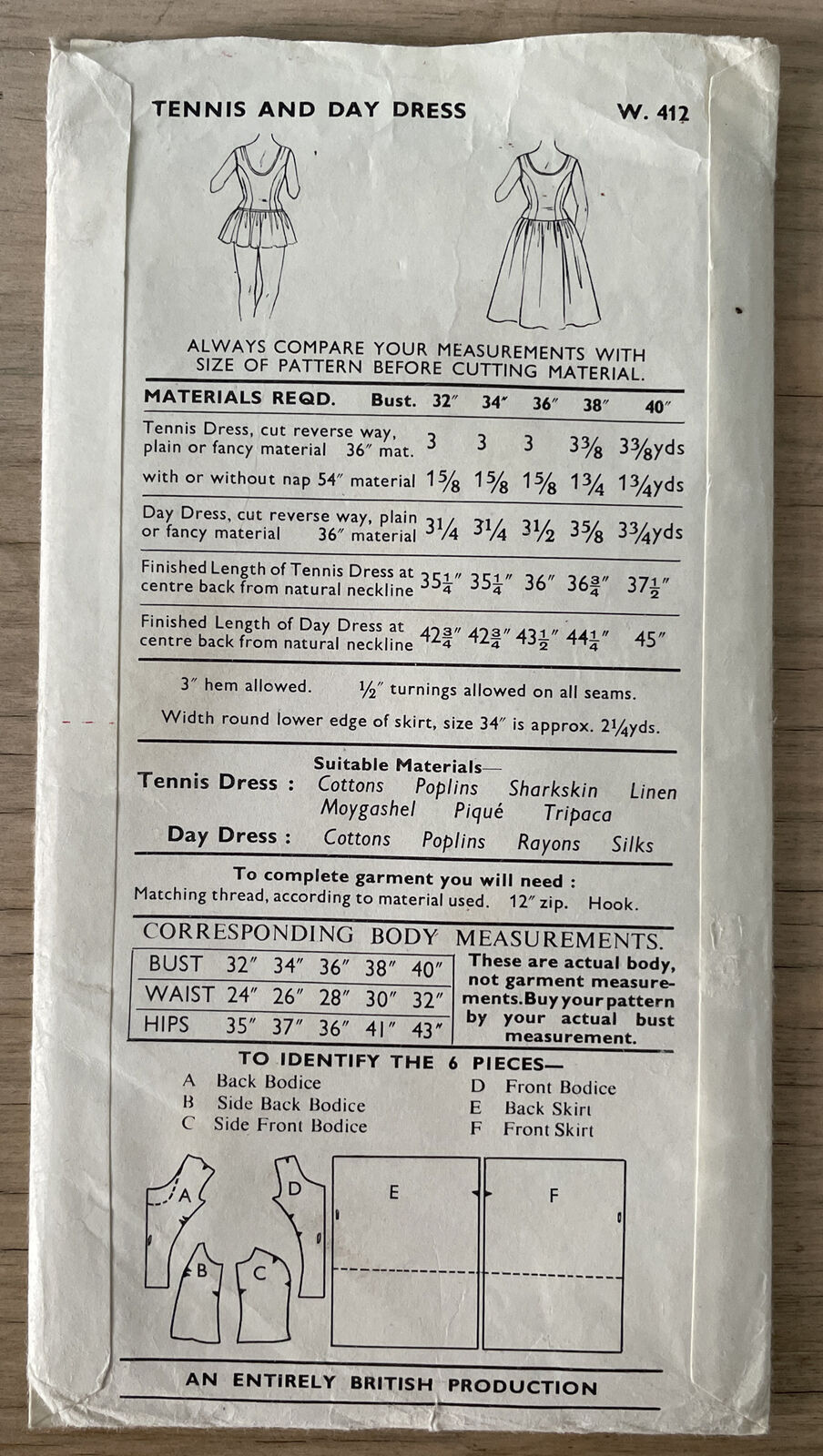 Woman W412 Womens Bust 36” Dress FF