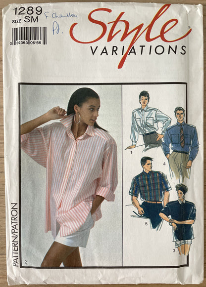 Style 1289 Unisex Size S M Shirt Blouse FF