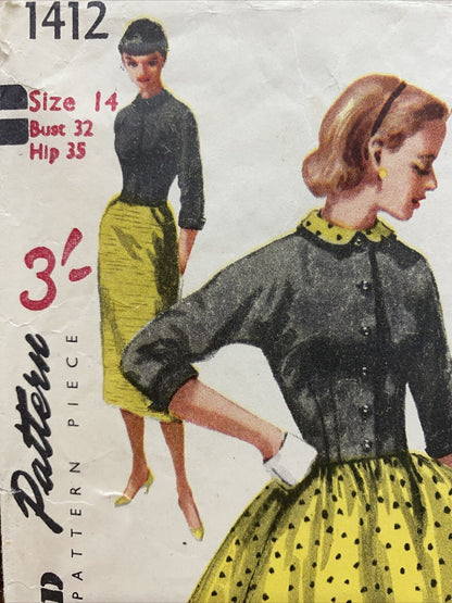Simplicity 1412 Womens Size 14 Dress Jacket *