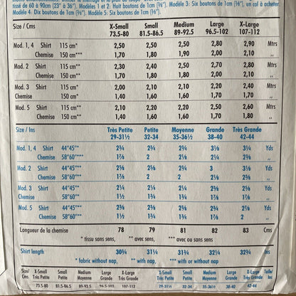 Style 1289 Unisex Size S M Shirt Blouse FF