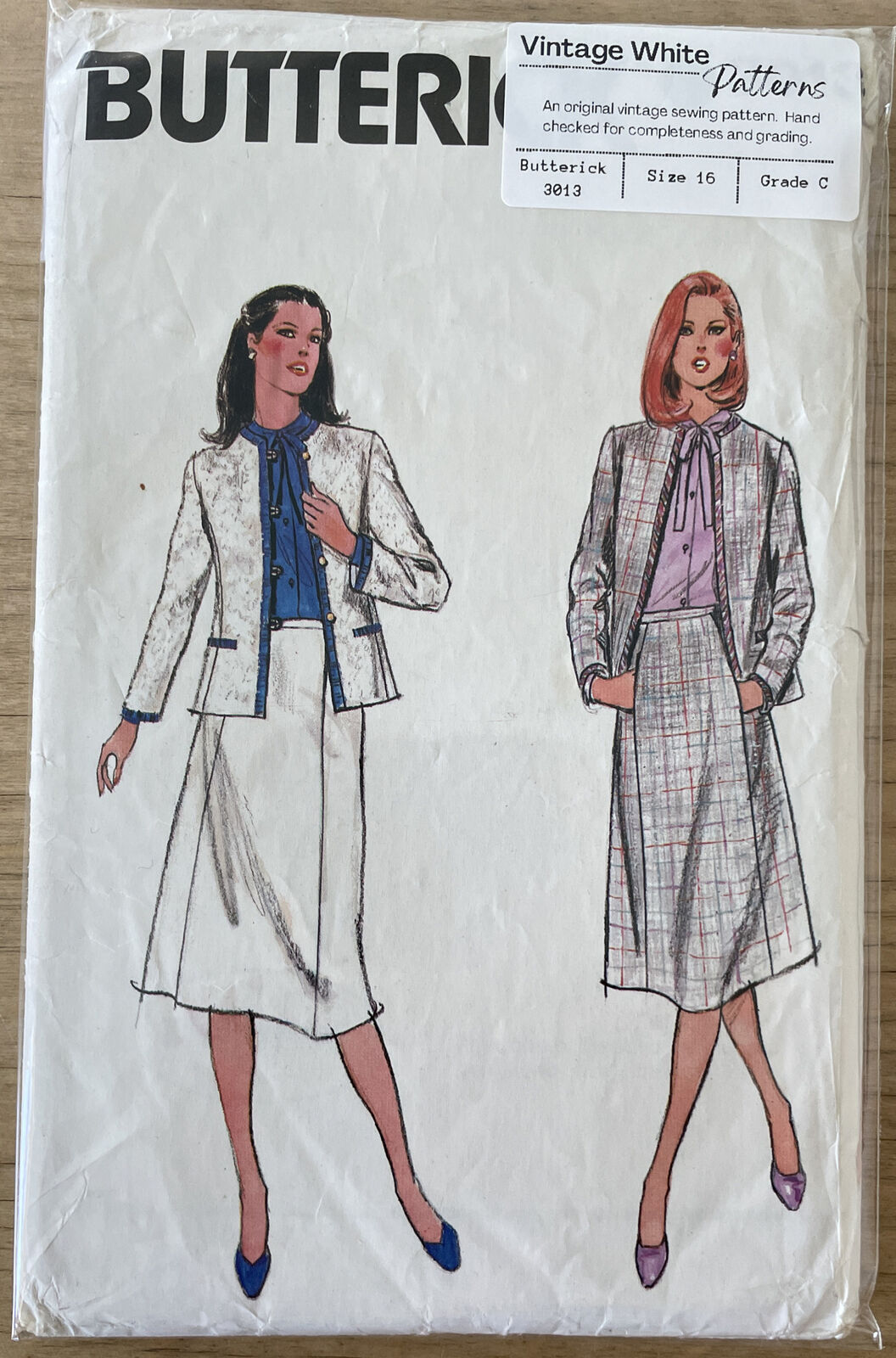 Butterick 3013 Womens Size 16 Jacket Skirt *
