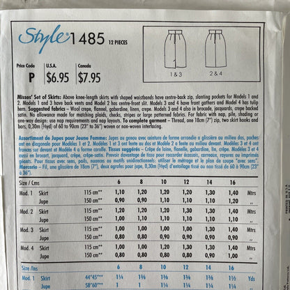 Style 1485 Womens Size 6-10 Skirt