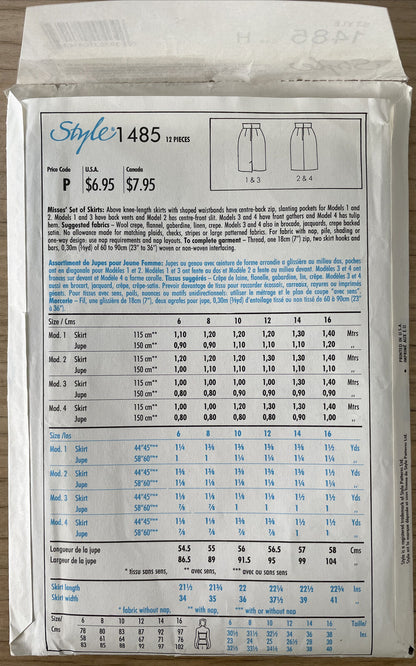 Style 1485 Womens Size 6-10 Skirt
