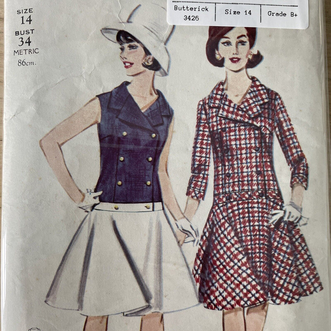 Butterick 3426 Womens Size 14 Dress *