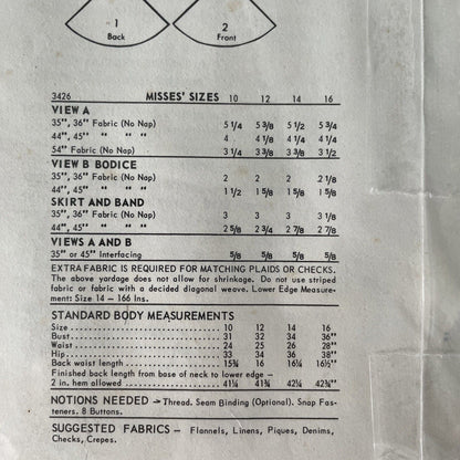 Butterick 3426 Womens Size 14 Dress *
