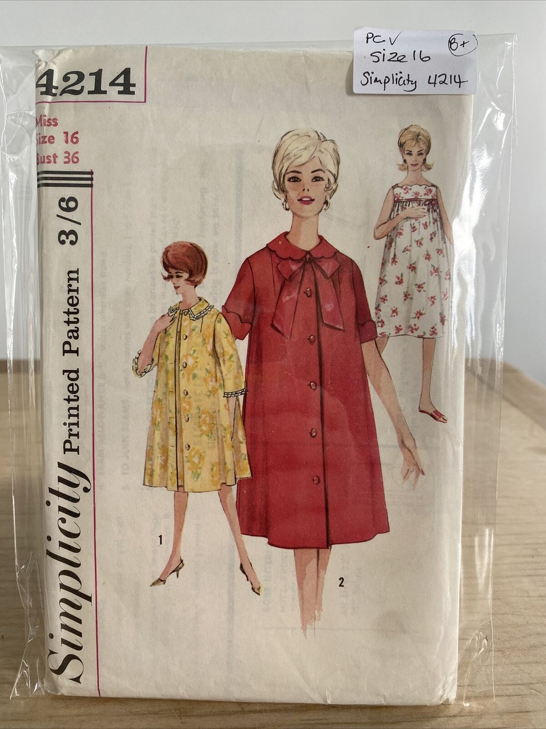 Simplicity 4214 Womens Size 16 Nightgown Robe *