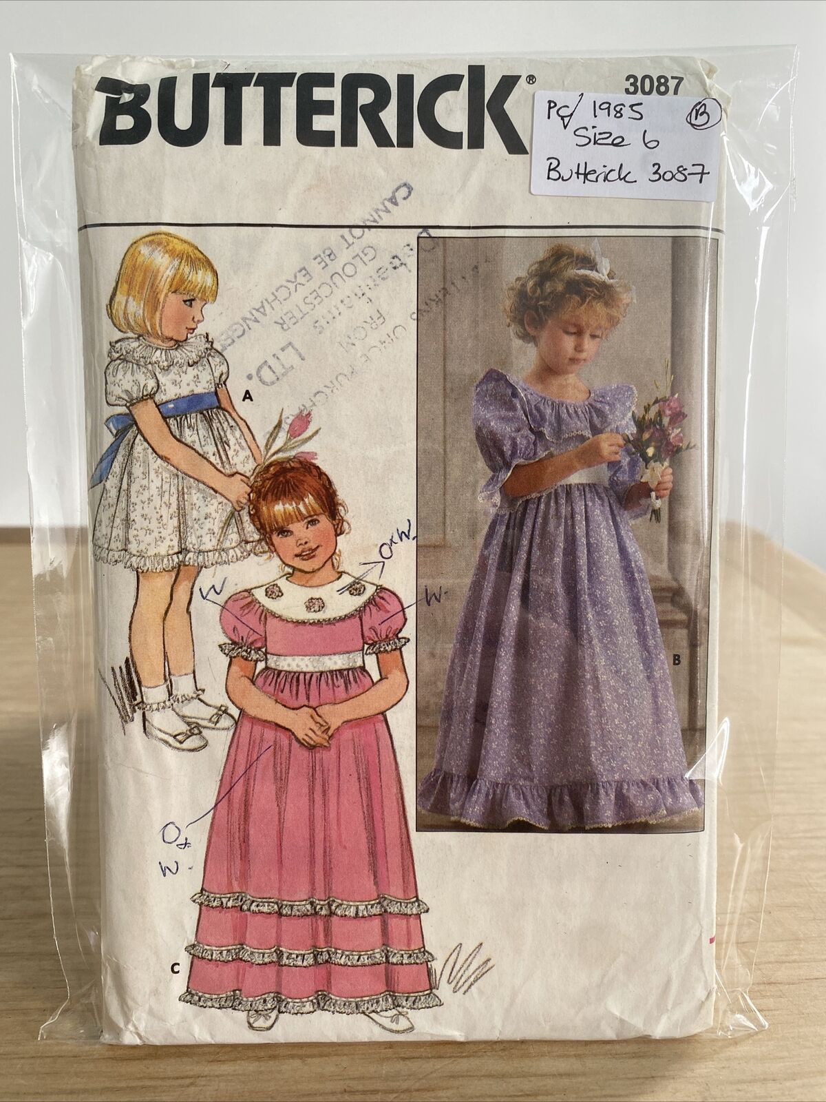 Butterick 3087 Child Size 6 Bridesmaid Dress Party Dress
