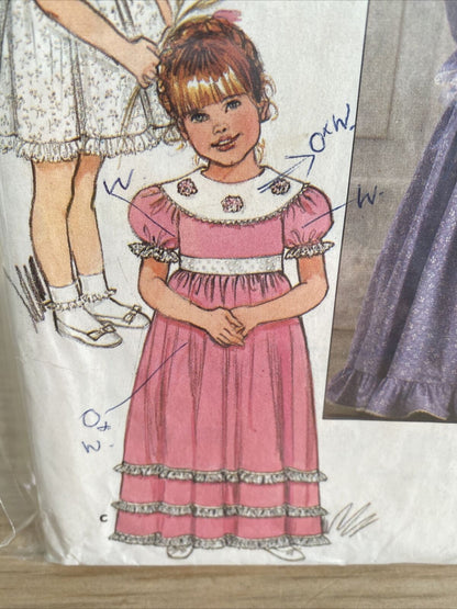 Butterick 3087 Child Size 6 Bridesmaid Dress Party Dress